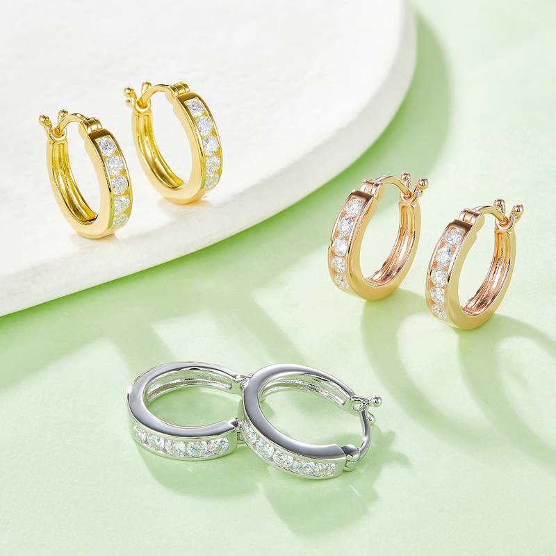 单排对半耳环S925银Moissanite厘石D级0.45ct